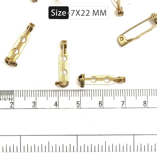 Image of Embroiderymaterial Brooch Pin Two Holes Backs Jewellery Findings for Jewellery Making (20 Pieces, 7X22 MM)