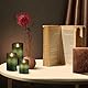 AnnSpa 3 Set Grün LED Kerzen Batteriebetriebene mit Fernbedienung，Flammenlose Echtes Wachs Flackern Moving Wick Flackern Amber Yellow Light Pillar Candles，Unscented Wachs für Geschenk/Dekoration