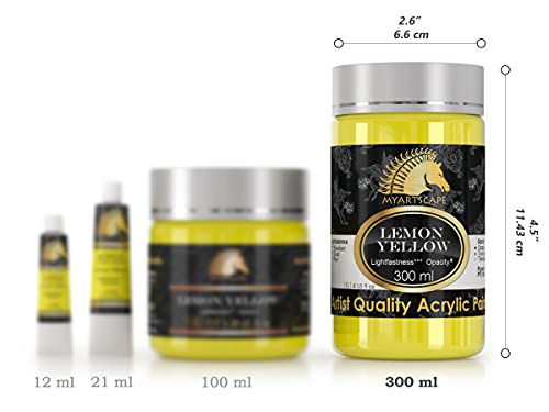 Myartscape Vermilion Acrylic Paint - 300Ml Bottle (10Oz) - Artist Quality - Lightfast - Heavy Body - Vibrant Color - Great Tinting Strength - Professional Grade Paints #TOP1