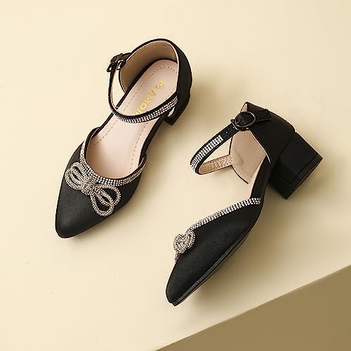 Image of Amoji Girls High Heels Kid Ankle Strap Dress Shoes Wedding Party for Little Kid Big Kid 412
