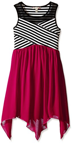 Speechless Girls' Illusion Knee Length Sleeveless Round Neck Hanky