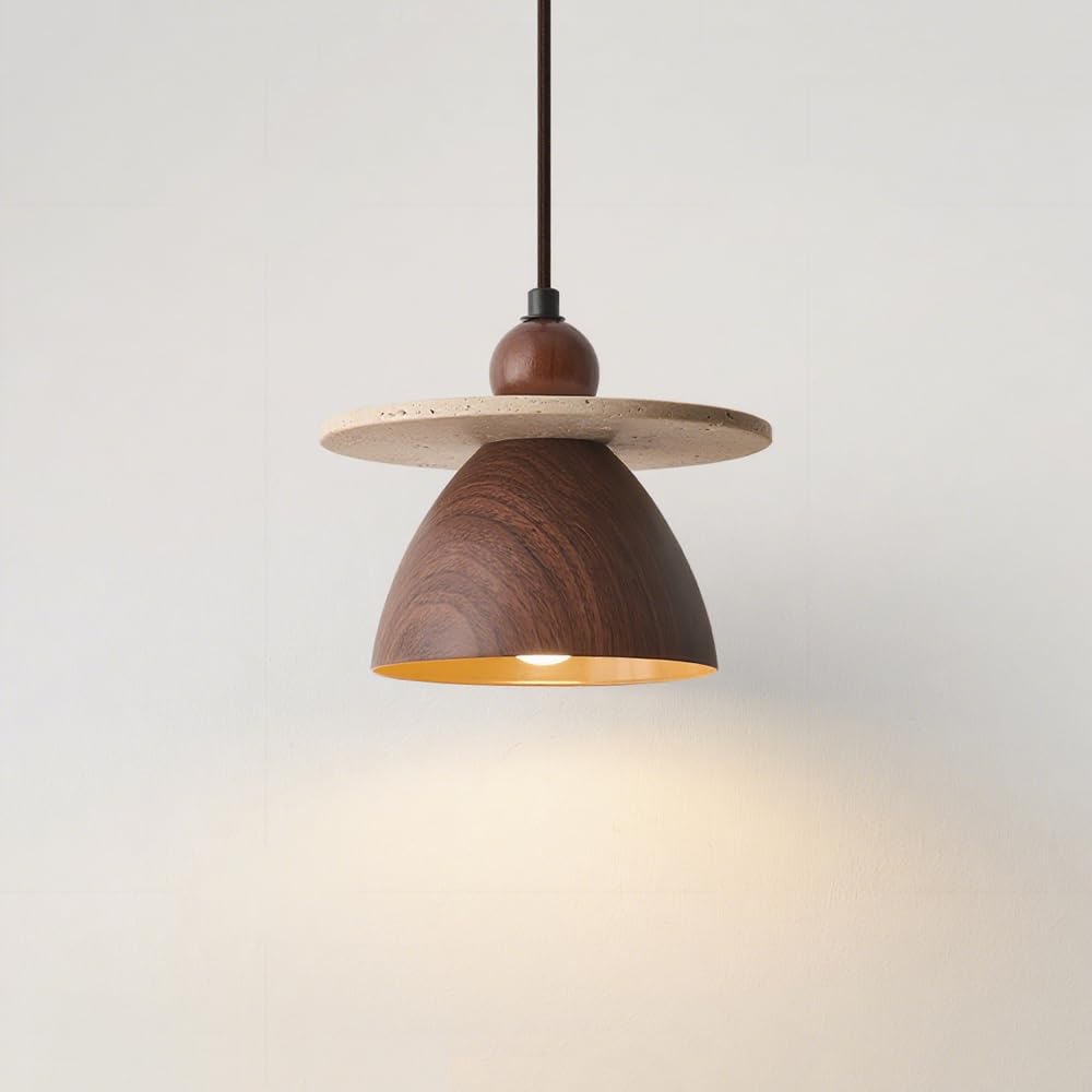 Lampe suspendue cuisine moderne et lustre vintage avec abat-jour en pierre naturelle