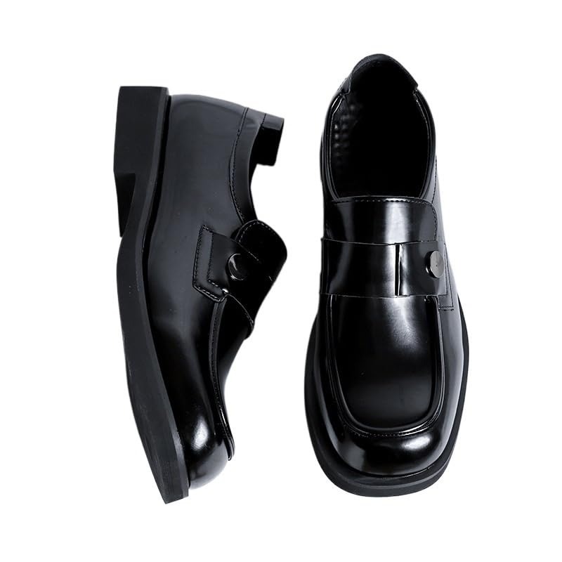 Men's Genuine Leather Platform Slip-On Loafers Men Comfortable Tuxedo Shoes Formal Derby Shoes