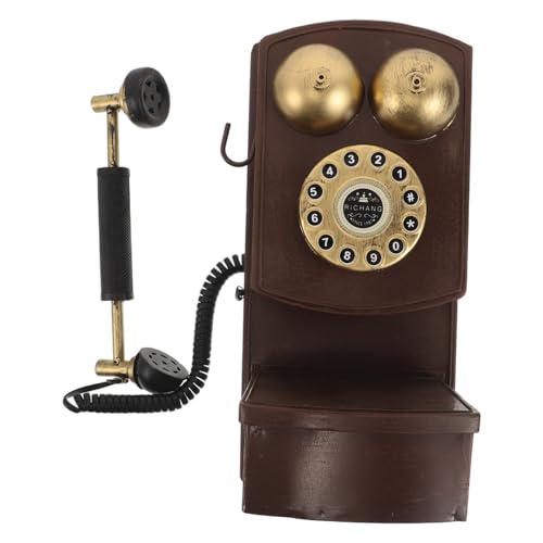 Téléphone fixe rotatif filaire style rétro vintage classique en fer de 32,8 cm pour bureau
