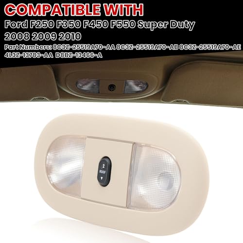 Image of LED Reading Light Fit for 2008-2010 Ford F250 F350 F450 F550 Super Duty Interior Dome Roof Map Lamp Cab Light Overhead Consoles(Beige)