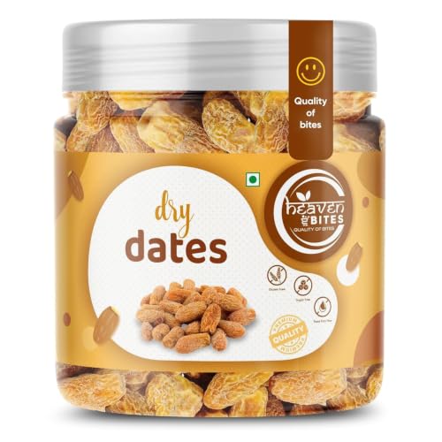 Image of Heaven Bites Yellow Dry Dates 900g Sukha Khajoor | Pila Chuara | Kharik | Fresh, Pure & Natural Dry Fruit 900gm