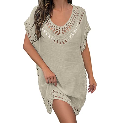 Vestido playero mujer y blusa corta de playa casual con cuello patchwork sexy