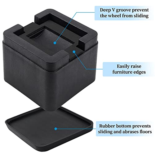 Kyrieval 3 Inch Bed Risers Heavy Duty U Shape Adjustable Furniture Risers For Casters Wheels Of Furniture, Sofa, Table And Couch 4 Pcs #TOP3