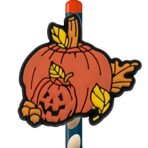 WZZHHJ ハロウィン 漫画 ペンキャップ - かわいいカボチャ/ゴーストの形 ・ 3cm 伸縮自在スタイル ・ 丈夫で環境に優しい素材 - パーティーギフト、学校の教室、オフィスの文房具に最適 (64)