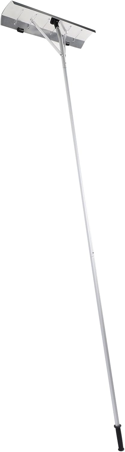 Aluminium Telescoping Snow Roof Rake with Wheels, Adjustable 20ft Extendable Handle, Detachable Snow Removal Tool for Driveway House Car