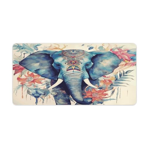 Alfombrilla grande para escritorio con diseño de elefante