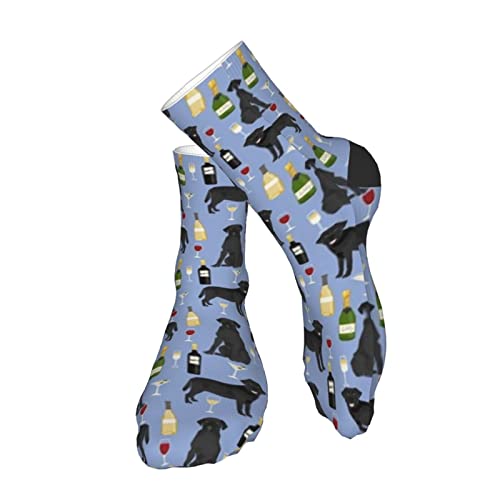Lsjuee Black Lab Wine Labrador Retriever Dog Blueberry Athletic Chaussettes Sport Running Calf Chaussettes Performance Coussiné Respirant Crew Chaussettes pour Hommes Wome – vue 2
