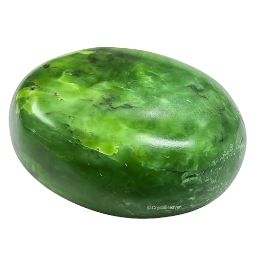 Image of Certified Green Jade Crystal Palm Pebbles Stones for Anxiety Stress Relief | AAA Grade Original Healing Gemstone Agate Palm Stone for Yoga Meditation Spiritual Reiki Feng Shui