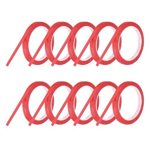 Ruban adhésif fin à rayures fines rouge 10 mm MECCANIXITY tableau blanc fournitures