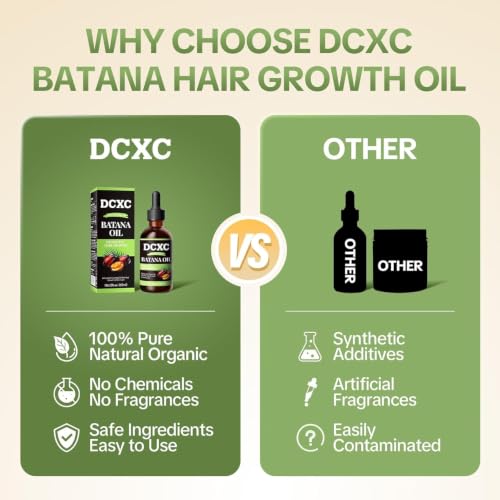 Image of DCXC 100% Pure Batana Oil for Hair Growth - Natural Scalp Care & Hair Thickening Treatment | Revitalizes Damaged Hair, Reduces Breakage & Enhances Shine | Deep Conditioner for All Hair Types (DCXC BATNA OIL-60ML)