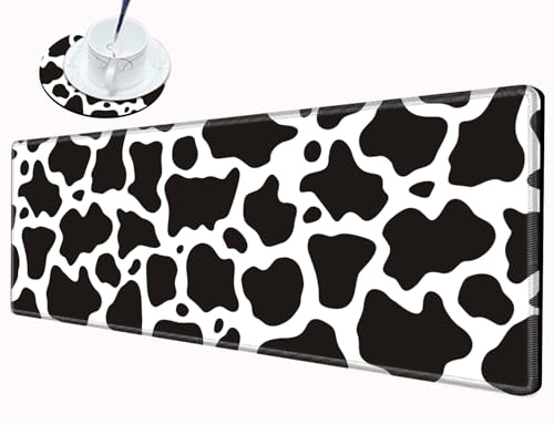 Image of 36x12 Mouse Pad Gaming Desk Mat Large Mousepad Cow Print Desk Pad Long Extended Protector Mat Full Laptop Mat for Wireless Mouse Non Slip Work Computer