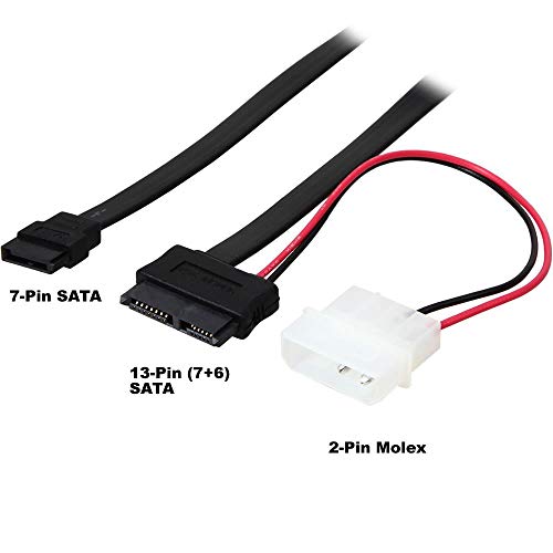 Cable Slimline SATA 13-Pin a SATA 7-Pin 20 pulgadas miniatura 2