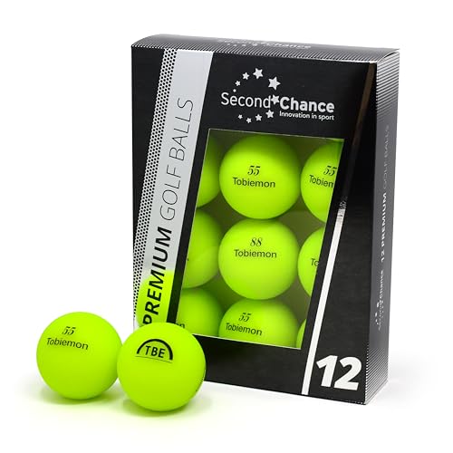 Second Chance Recycled Lake Golf Balls, 12 Pack, Mixed Golf Balls, Ideal for Practice and Play, Golf Ball Assortment, Green