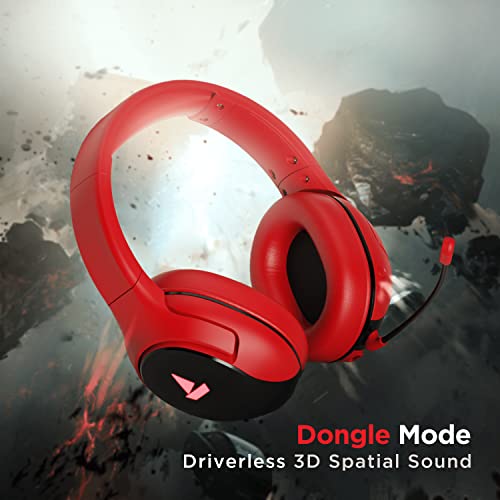 Image of Boat Immortal Im 1300 Wireless Gaming Headphones with 2.4Ghz Ultra Low Latency Mode(Upto 35Ms),Bluetooth Mode,3D Spatial Audio,Bt V5.1,Dual Mics,Dongle Slot(Raging Red),Over Ear