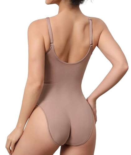 Image of Women's Strapless Shapewear Bodysuit for Women Tummy Control Shapewear, Seamless Body Shaper with Removable Straps