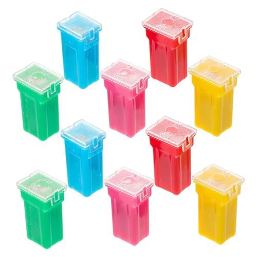 10 piezas bloque de fusibles para automóvil compacto reemplazo de fusibles automotrices con diversas amperajes para sistemas eléctricos de vehículos instalación fácil para autos y RVs miniatura 1
