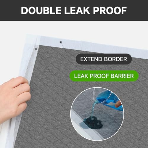 Image of Charcoal Dog Pads, XL 28 inchx34 inch, All Edge-Wrapped, Odor-Control Thick Pad