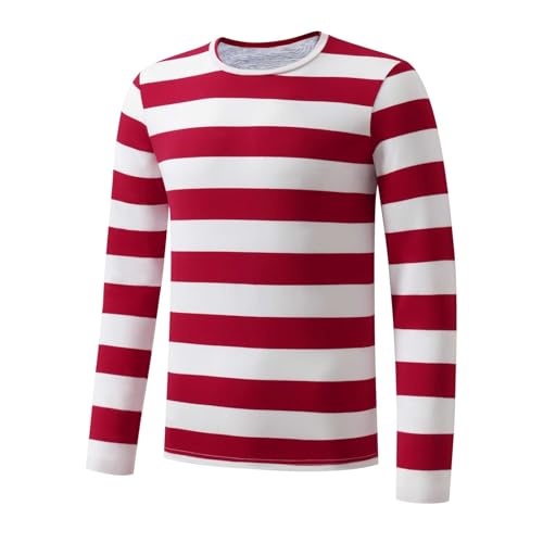 Camiseta blanca para hombre. Camiseta amarilla para hombre. Camiseta de cumpleaños. Nueva camiseta a rayas para hombre con impresión completa. Camiseta de manga larga con cuello redondo para hombre