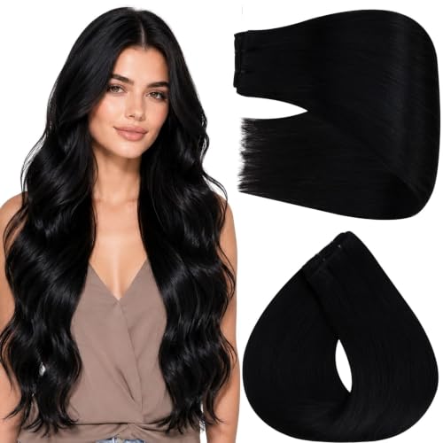 Image of Full Shine 26 Inch Hair Extensions Weft 180G Jet Black Remy Human Hair