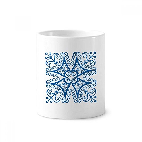 Porte-brosse à dents motif Talavera bleu : l'idée cadeau idéale en céramique blanche 350ml