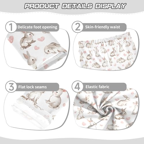 Rabbit and Heart Girls Leggings Kids Yoga Pants Athletic Tights Pants 4-10 Years3