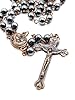 Nazareth Store unisex-adult Hematite Rosary Black Stone Beads Necklace with Jerusalem Holy Soil & Cross Antique Religious Rosaries Beads Collection, 18", Stone, No Gemstone #4