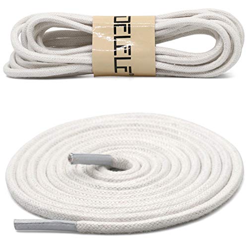 Image of DELELE 2 Pair Super Cotton Round Waxed Shoelaces 1 /8 inchThick Shoe String Boot Laces for Dress Shoes