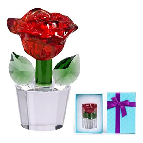 Crystal Rose Figurine Ornament for Gifts Cover
