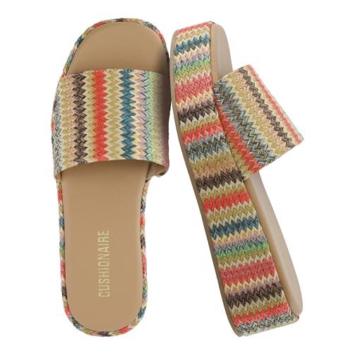 Image of CUSHIONAIRE Women's Kudos Platform Slide Sandals
