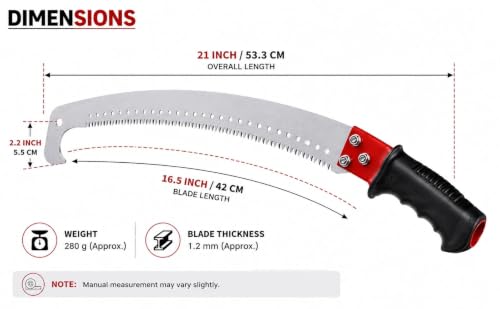 Image of Pruning Saw with Curved Blade16 inch Heavy Duty Sickle Cutter Head for Tree Branch, Wood, Grass & Weed Cutting - Manual Garden Tool Attachment (A3 /)
