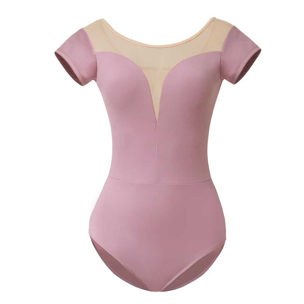 ROYAL SMEELA Maillot danza manga corta mujer body bailarina mujer maillot danza ballet adulto maillot de danza para adulto maillot baile mujer maillot bailarina body negro baile body danza ballet