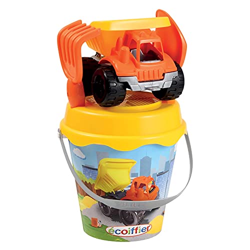 Jouets Ecoiffier - 736 - Seau garni décor Camion 17 cm - Jeu de plage pour enfants - Dès 18 mois - Fabriqué en France
