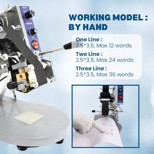Image of SMART PACK Manual Ribbon Batch Coding Machine for Stamping of Batch No. MFG. MRP. EXP. Date Coding | Handheld Heat Printing Machine on Plastic and Paper Pouches | Pack of 1