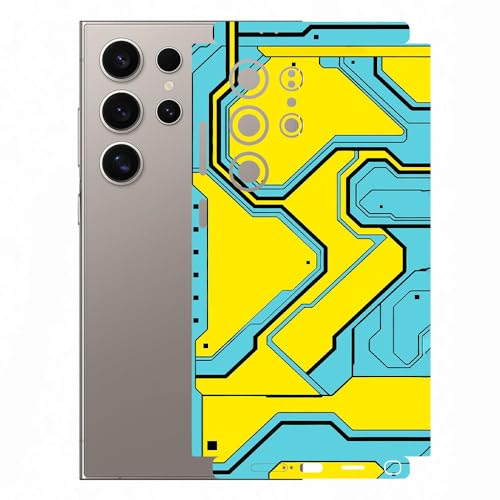 Image of AtOdds Mobile Skin Sticker Wrap | Compatible for Samsung S24 Ultra (5g) | Scratchproof Matte Finish | Full Coverage for All Sides & Camera Protection (Design - YellowLane)