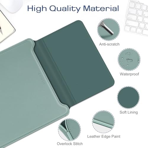 Image of Fintie Sleeve Case for MacBook Neo 13 Inch, MacBook Air 13.6 /13.3 Inch, MacBook Pro 13 Inch, Other Up to 13 inch Laptop Tablet - Slim Bag Cover with Stand, Synthetic Leather, Magnetic Closure, Green