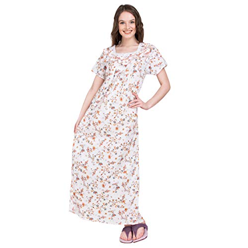 Image of Women's Cotton Nighty Night Gown Multicolore /Cotton Nighty for Pregnant Ladies /Women Night Gowns for Day Wear /Night Wear (Multicolour)(Available Sizes XL & XXL)