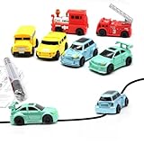 Magic Mini Pen Inductive Toy Car Truck Tank Bus Follow Any Drawn Line Battery Included For Pre-school Learning and Children (Blue Car)