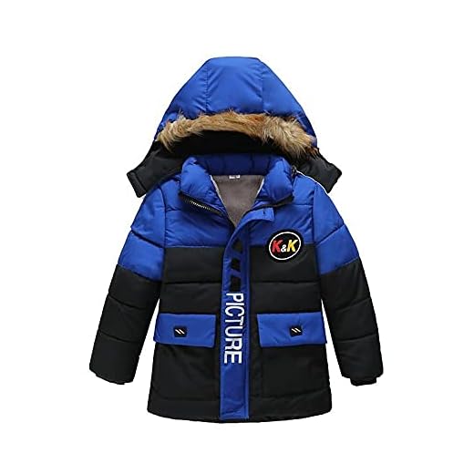 YTZL Barn vinterjacka pojkar, quiltad jacka barn pojkar rock tjock barnjacka vinterjackor med huva pojke vinterrock barnjacka vinterrock parkas övergångsjacka vindtät varm vinterkappa, Mörkblå, 120 cm