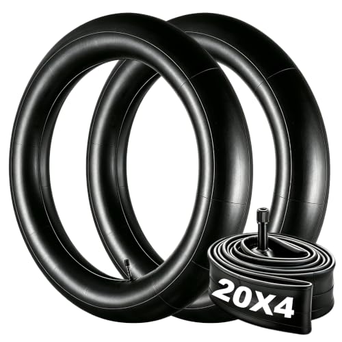 Fat Bike Inner Tube 20x4.0 inch, 2-Pack Electric Fat Tire Tubes AV 32mm Schrader Valve, Compatible with 20" E-Bike and Bicycle Tire Tubes