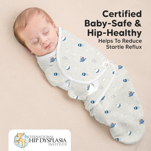 Image of Baby Swaddle Sleep Sacks with Zipper - 3-Pack Swaddles for Newborns 0-3 Months, Infant, Baby Girls, Boys, Soft & Durable Newborn Sleep Sack, Easy Diaper Change Swaddling Blanket (Cosmo, OS)