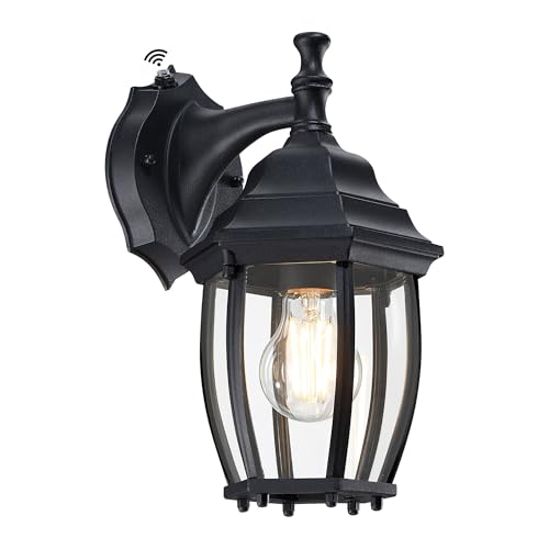 LIT-PaTH Outdoor Wall Light Fixture, Rustproof Aluminum Glass, Black