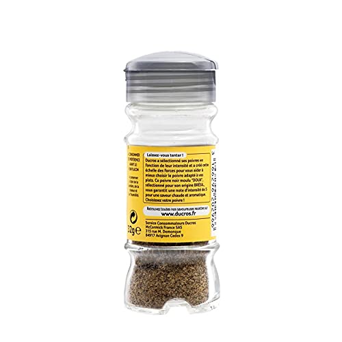 DUCROS - Poivre Noir Moulu Doux 32G - Lot De 4 - Vendu Par Lot