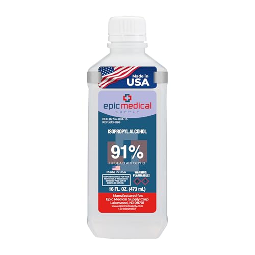 91% Isopropyl Alcohol Rubbing Alcohol 16 oz. Bottle