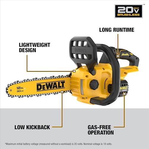 DEWALT 20V MAX 12 in. Cordless Chainsaw, Bare Tool Only (DCCS621B) - Image 4