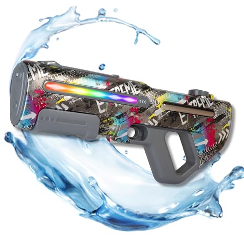 EMERBU Electric Squirt Water Gun Nova of EMERBU Aqua Series - LED Light - 7.4V High Power - Automatic＆Manual Modes - Automatic Water Absorption - High Speed - Long Range - High-Capacity